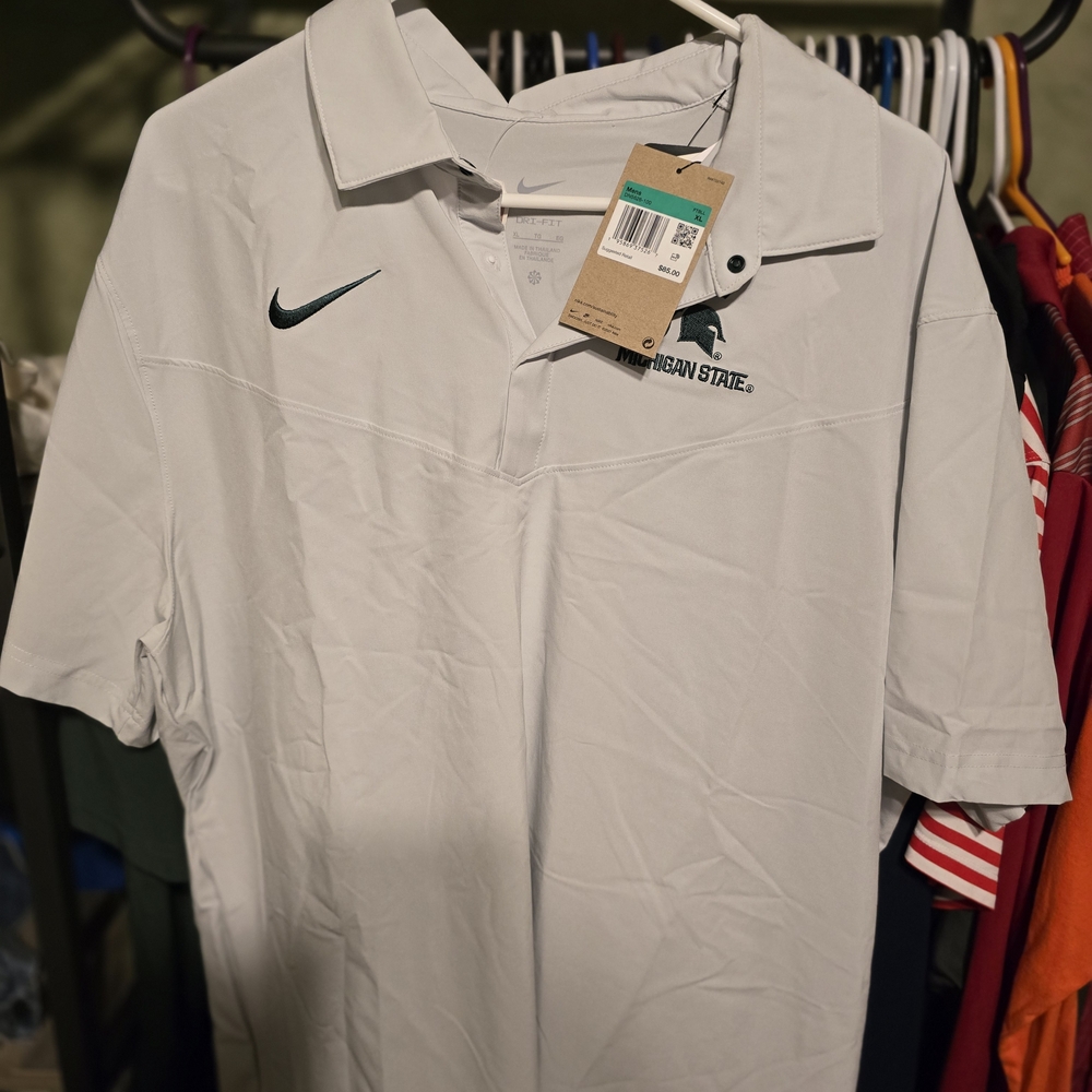 Nike Men's Michigan State Light Gray Polo Shirt